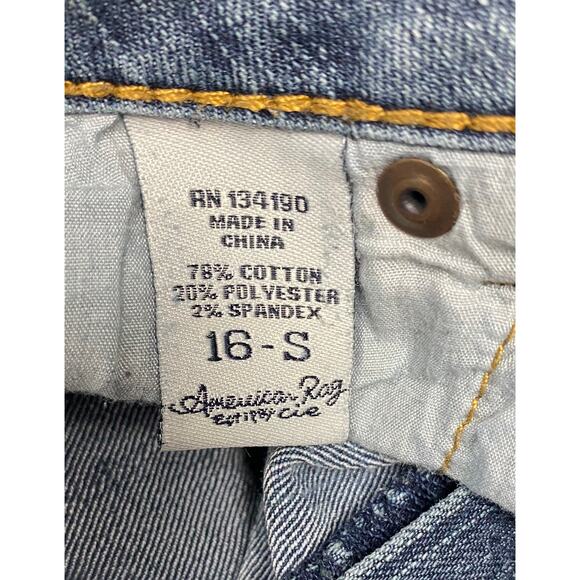 american rag bootcut medium wash jeans curvy plus size 16 short high rise - Picture 8 of 8